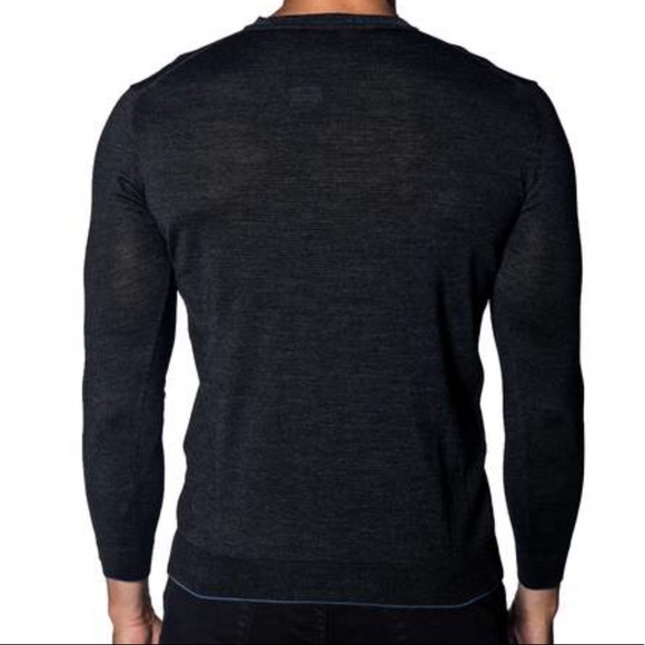 Jared Lang Charcoal V-Neck Sweater for Men - Picture 2 of 8